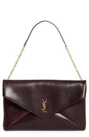 Saint Laurent XXL Cassandre Leather Envelope Shoulder Bag in Rouge Cabernet at Nordstrom