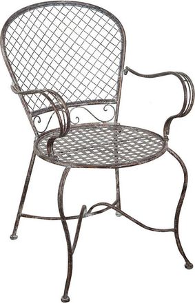 Biscottini International Silla De Forja Con Brazos Silla De Jard&iacute;n Y Terraza Sill&oacute;n Con Brazos Butaca De Hierro Estilo R&uacute;stico Vintage Exterior Interior