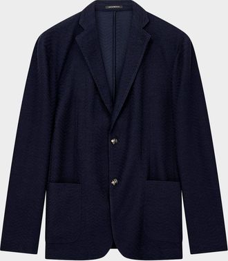 Emporio Armani Men & apos;s Chevron Knit Blazer