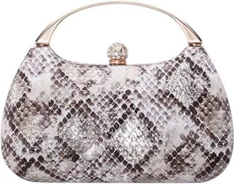 Nina Brando Snake Embossed Faux Leather Top Handle Bag in Ivory Multi at Nordstrom