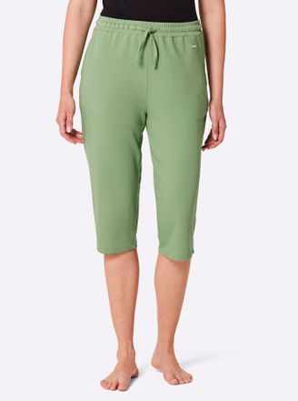 Feel Good Caprihose FEEL GOOD, Damen, Gr. 44/46, Normalgr&ouml;ssen, gr&uuml;n (eucalyptus), 50% Baumwolle, 50% Polyester, unifarben, Hosen Caprihose