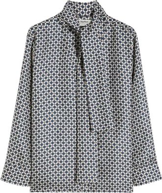 Max Mara Vittoria Shirt met geometrische print - Dames - Blouses - Veelkleurig - M - Leer - Overhemden