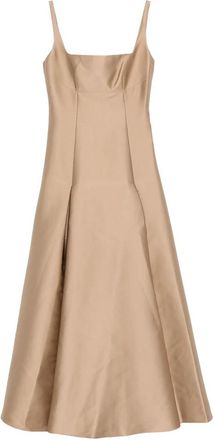 Roland Mouret Taffeta Jurk met Vierkante Halslijn - Dames - Avondkleed - Geel - XS - Polyester - Kleedjes