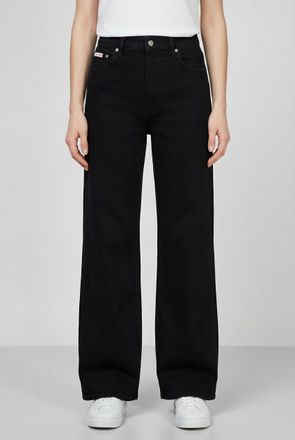 Calvin Klein Jeans Weite Jeans CALVIN KLEIN JEANS, Damen, Gr. 32, L&auml;nge 30, true schwarz, Denim/Jeans, Obermaterial: 99% Baumwolle, 1% Elasthan, unifarben, weit lang, Je