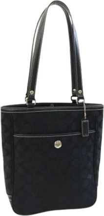 Coach Pre-owned Tote Bags, female, Black, Size: ONE SIZE Pre-owned Canvas Shoulder Bag
