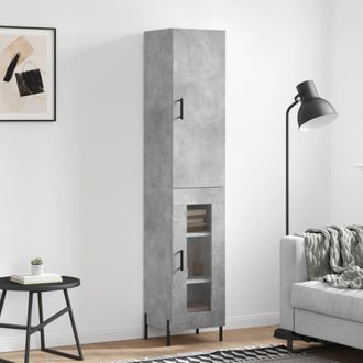 vidaXL Aparador De Madera Contrachapada Gris Hormig&oacute;n 34,5x34x180 Cm Vidaxl