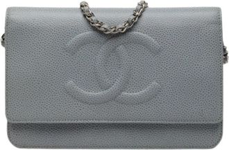 Chanel Pre-owned Vintage Cross Body Bag - Dames - Vintage Schoudertas - Grijs - ONE Size - Leer - Vintage