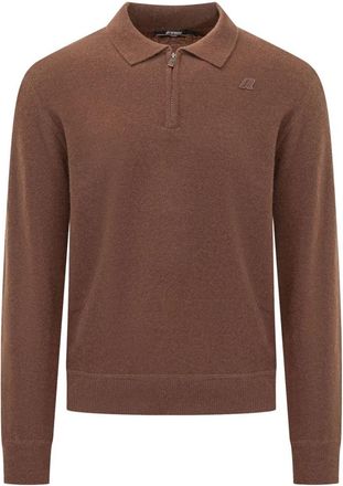 K-Way Gleren Fleece Stitch - Heren - Polos - Bruin - S - Tops