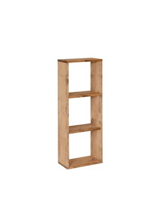 Deco Wood Estanteria de madera maciza en tono marr&oacute;n claro con 2 estantes