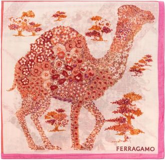 Ferragamo Dierenprint Sjaal - Dames - Wintersjaals - Veelkleurig - ONE Size - Accessoires