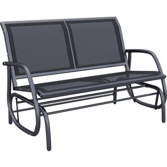 OUTSUNNY Easycomfort panchina a dondolo da esterno panca giardino biposto metallo 120 &times; 70 &times; 88cm