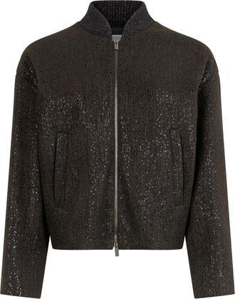 PESERICO Giacca con paillettes - Marrone