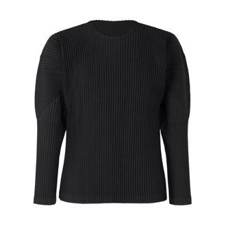Issey Miyake Tops, Heren, Zwart, L, Nylon, Long Sleeve Tee