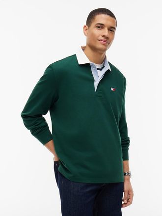 Tommy Hilfiger Mens Tommy Jeans Relaxed Fit Rugby Polo - Velvet Green - XXL