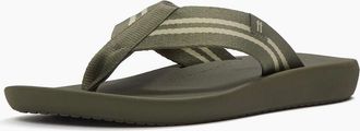 FitFlop Mens Fitflop iQushion Polyester Mens Deep Olive/Sage Green Flip Flops - Size: 12
