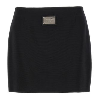 Dolce & Gabbana Rokken, Dames, Zwart, M, Leer, Korte Ottomaanse Rok
