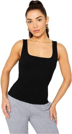 Fabletics Womens Daily Rib Square Neck Tank in Black at Nordstrom, Size Xx-Large