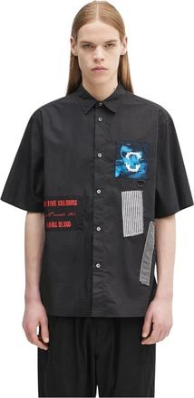 Undercover Shirt - Heren - Korte mouwen Overhemden - Zwart - L - Katoen - Overhemden
