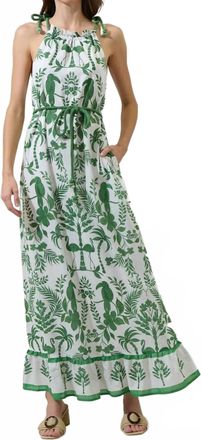 Sugarlips Kimana Maxi Dress In White/green