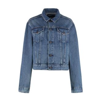 Polo Ralph Lauren Jassen, Dames, Blauw, M, Denim, Klassieke Denim Jas