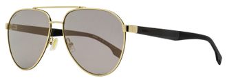 BOSS Boss Mens Carbon Fiber Pilot Sunglasses B1485S RHLWM Gold/Black 60mm