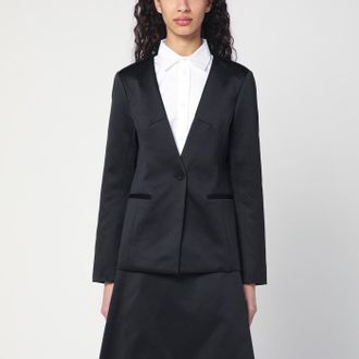 The Garment Giacca monopetto nera in misto cotone