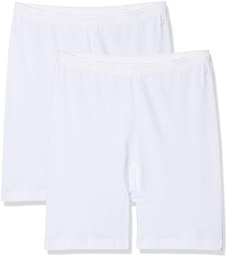 Ten Cate 2 Pack Cotton Seamless Long Shorts, White/Cream/Tan/Black, Sizes S-XXL (White, L)