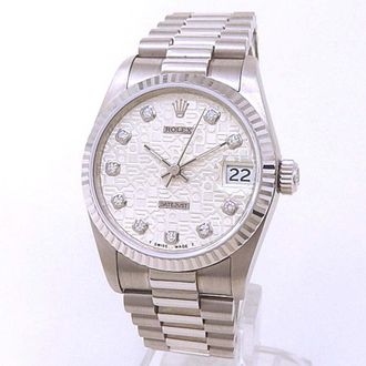 Rolex Pre-owned Rolex Datejust Automatic Diamond Silver Dial Ladies Watch 68279