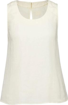 120% Lino Elegante Linnen Mouwloze Top - Dames - Tops zonder mouwen - Beige - 2XL - Linnen - Tops