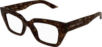 Alexander McQueen Modebril Am 0453O Zwart - Dames - Brillen - Bruin - 49 MM - Accessoires