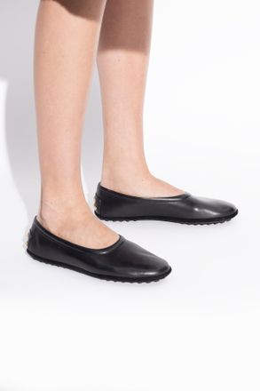 Tod's Leather Ballet Flats, Womens, Black