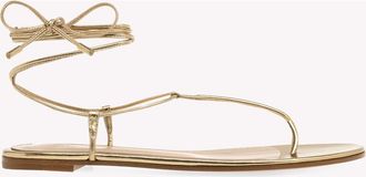 Gianvito Rossi Gwyneth Flat Sandals in Metallic Gold at Nordstrom, Size 36.5