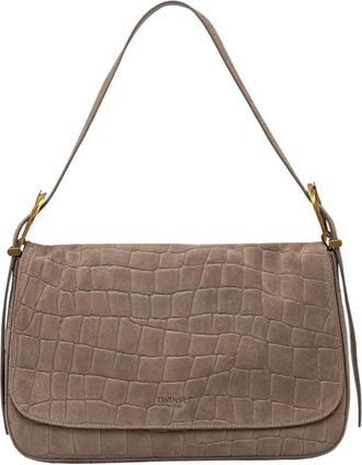 Twinset Su&egrave;de Schoudertas - Dames - Schoudertassen - Bruin - ONE Size - Su&egrave;de - Tassen