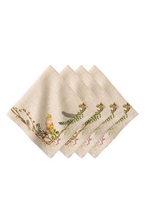 Juliska Forest Walk Animal Set of 4 Linen Napkins in Caf Au Lait at Nordstrom