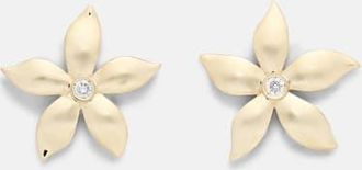 Ileana Makri Waterfall Flower 18kt gold earrings with diamonds