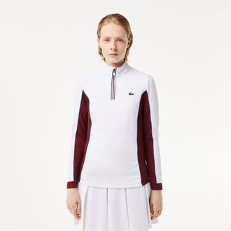 Lacoste Sport Slim Fit Tennis Layering Sweatshirt voor dames in Wit rood