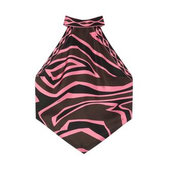 Pucci Labirinto Print Zijden Sjaaltop - Dames - Tops - Veelkleurig - Maat: L Zijde
