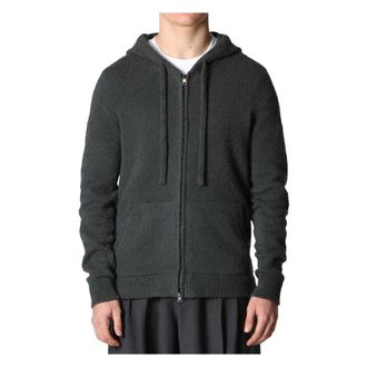 Roberto Collina Zip-up Hoodie met capuchon - Heren - Sweatshirts & Hoodies - Zwart - Maat: M Katoen