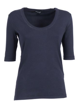 Fabiana Filippi T-Shirt aus Jersey Costina Manica Al Gomito Con Scollo U Farbe Blu Notte