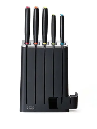 Joseph Joseph Set di coltelli Elevate SlimBlock con affilacoltelli (5 pezzi) - Nero