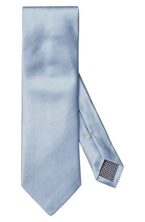 Eton Light Blue Solid Silk Twill Tie at Nordstrom