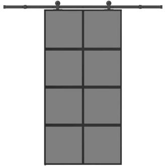 vidaXL Puerta Corredera Herrajes 1025x205 Cm Vidrio Templado Aluminio