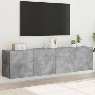 vidaXL Vidaxl - Muebles Para Tv De Pared 2 Unidades Gris Hormig&oacute;n 80x30x41 Cm