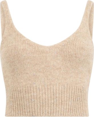PESERICO Tops - Dames - Tops zonder mouwen - Beige - 2XL - Tops