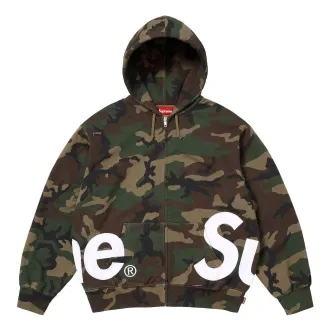 SUPREME Big Logo Zip Up Hooded Sweatshirt Woodland Camo SS25SW46-WOODLAND-CAMO