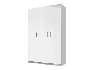Mirjan24 Armario Salmere 108, Blanco + Blanco Brillante, 198x120x55cm, Puertas De Armario: Con Bisagras, N&uacute;mero De Estantes: 0
