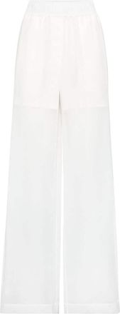 Brunello Cucinelli organza loose trousers - women - Cotton - 46 - White
