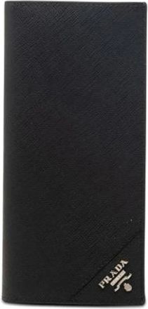 Prada Pre-owned Wallets, female, Black, Size: ONE SIZE Pre-owned Saffiano Leather Wallet