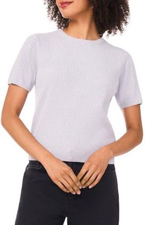 Halogen Short Sleeve Rib Sweater Top in Grey Skies at Nordstrom Rack, Size Medium