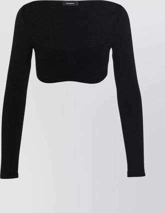 Dsquared2 ribbed cropped knitted top